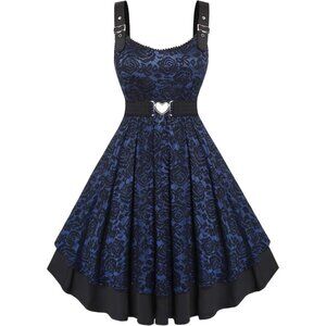 Plus Size 1950s Vintage Floral Lace Fit Flare Dress for Cocktail Parties